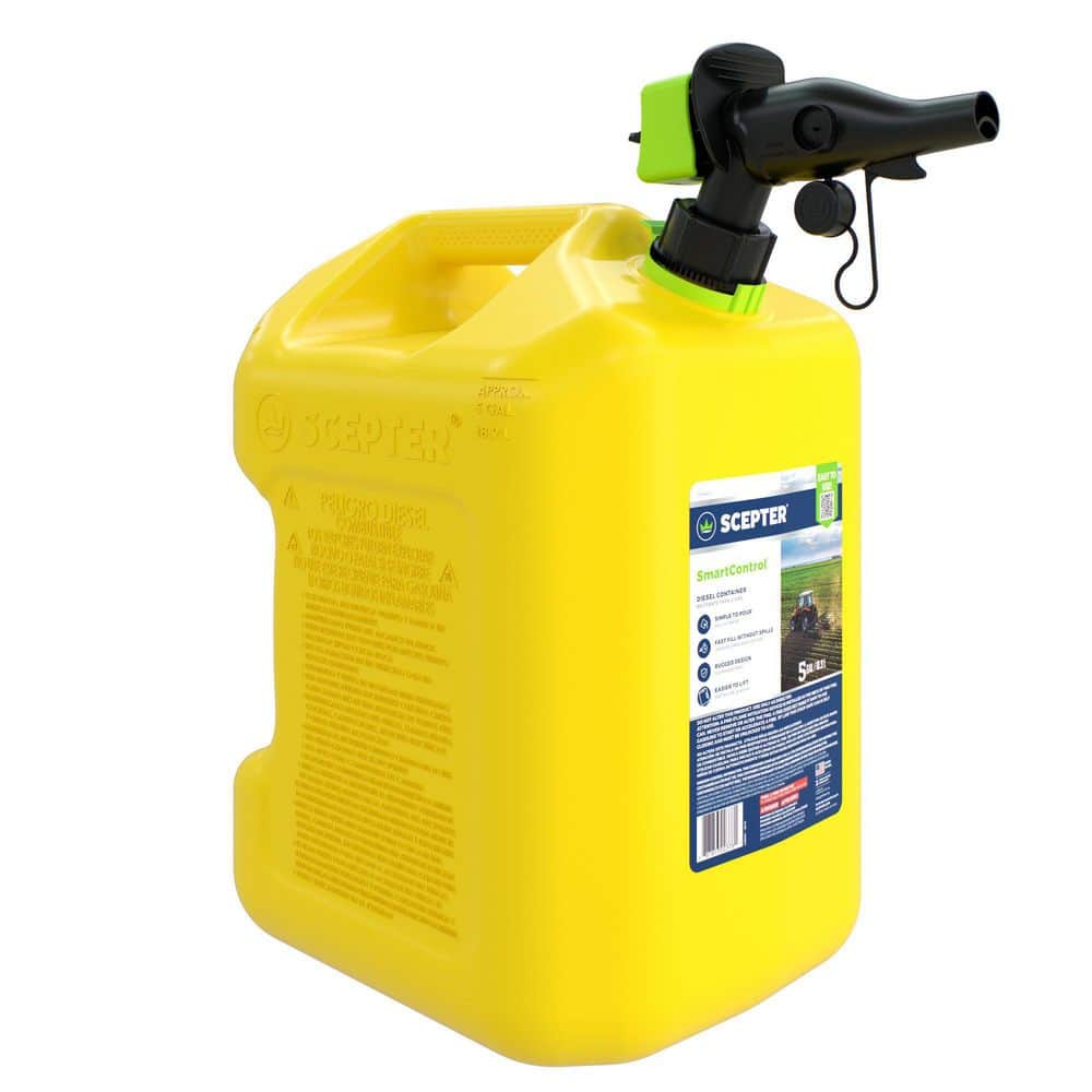 Scepter 5 gal. Smart Control Diesel Can with Rear Handle, Yellow Fuel  Container FSCD571 - The Home Depot