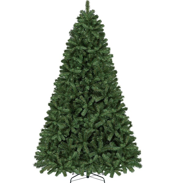 Unlit Hinged Spruce Artificial Christmas Tree Lifelike Holiday Decorative Tree with Foldable Stand