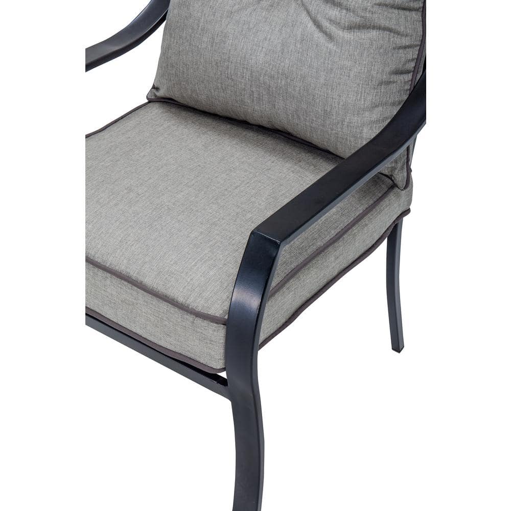 Gray 7-Piece Steel Patio Dining Set with Umbrella