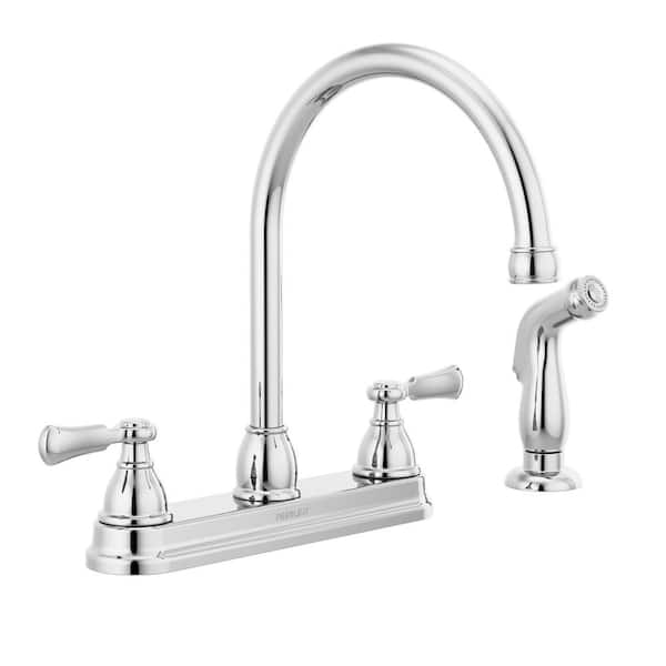 Peerless Elmhurst Two Handle Standard Kitchen Faucet with Side Spray in ...