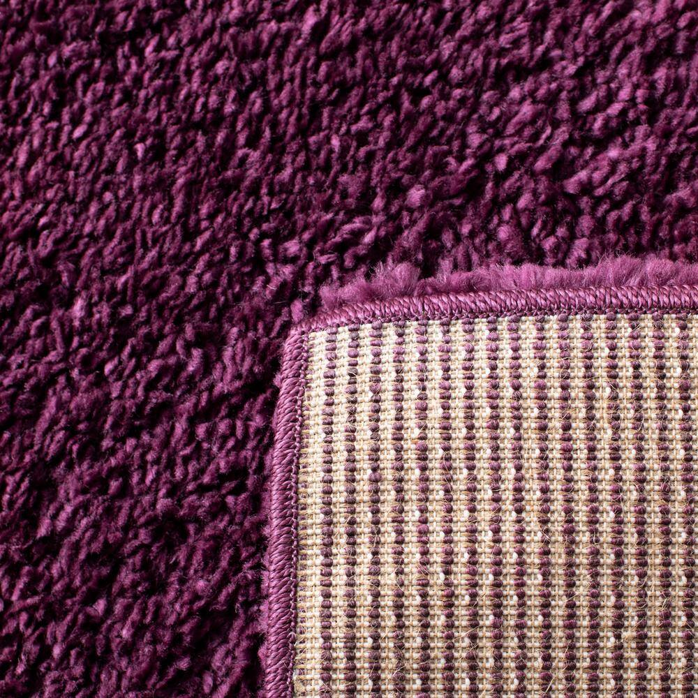 Purple 3' x 3' Square Shag Rug with Synthetic Fibers