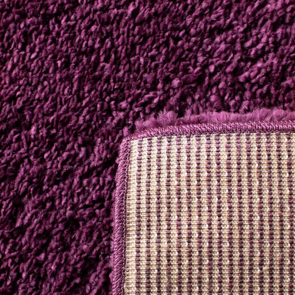 Plush Purple Square Shag Rug 6' x 9' - Hand-knotted Easy Care