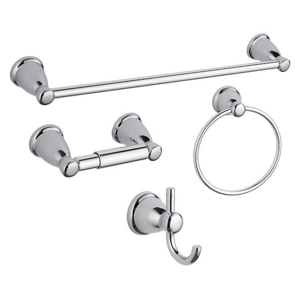 DELTA 4-Piece Victorian Stainless Decorative Bathroom Hardware Set DELTA 4-Piece Victorian Stainless Decorative Bathroom Hardware Set