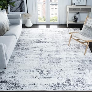 Amelia Ivory/Gray 12 ft. x 18 ft. Abstract Distressed Area Rug