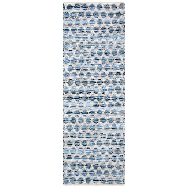 SAFAVIEH Montauk Blue 2 ft. x 7 ft. Abstract Multi-Hexagonal Runner Rug