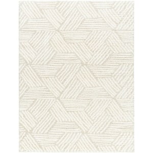 Cloudy Shag Taupe/Cream 8 ft. x 10 ft. Geometric Indoor Area Rug