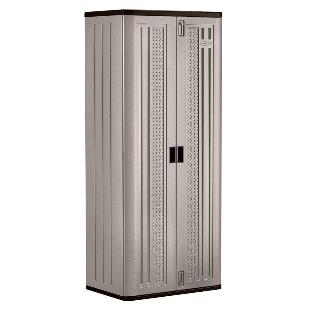 Suncast Plastic Freestanding Garage Cabinet in Platinum (30 in. W
