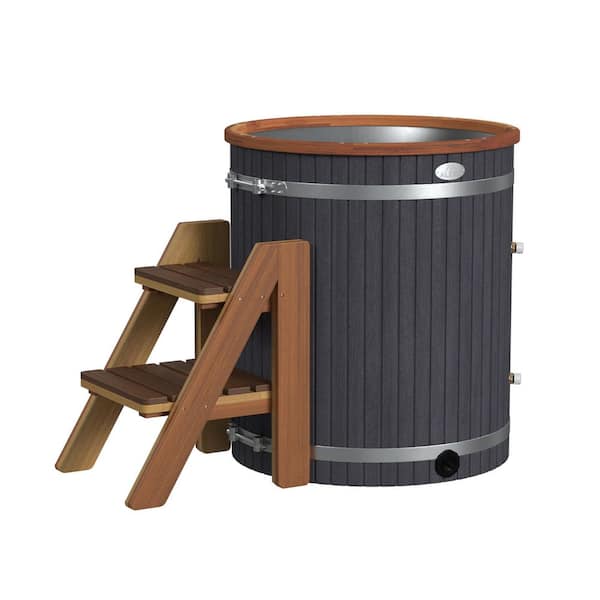 Ice Bath Cold Plunge Tub 1-Person 0-jet Outdoor Wooden 118 Gallon Water Capacity Cold Tub Hot Tub Style 33.5" x 31.5"