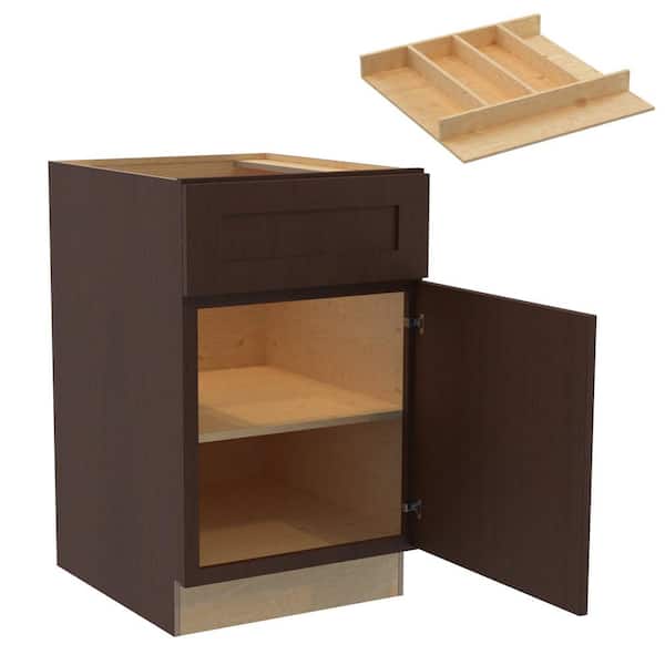Home Decorators Collection Newport 21 in. W x 24 in. D x 34.5 in. H Assembled Plywood Base Kitchen Cabinet in Manganite with Utility Soft Close RH