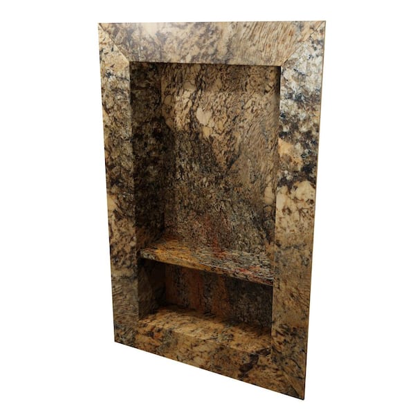 17 in. x 26 in. Recessed Shampoo Caddy in Crema Bordeaux