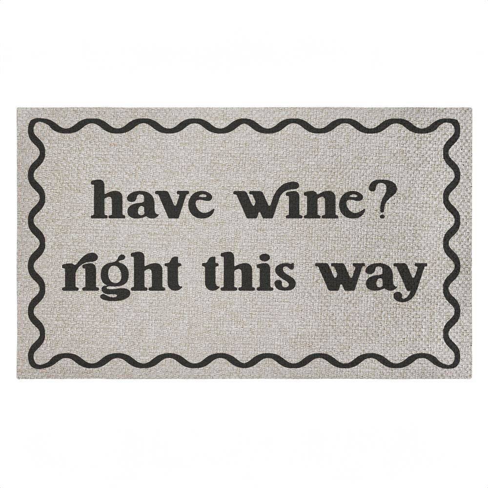 Have Wine Right This Way Brown 18 in. x 30 in. Polyester Non-Slip Outdoor Door Mat price history on PriceWatchPro