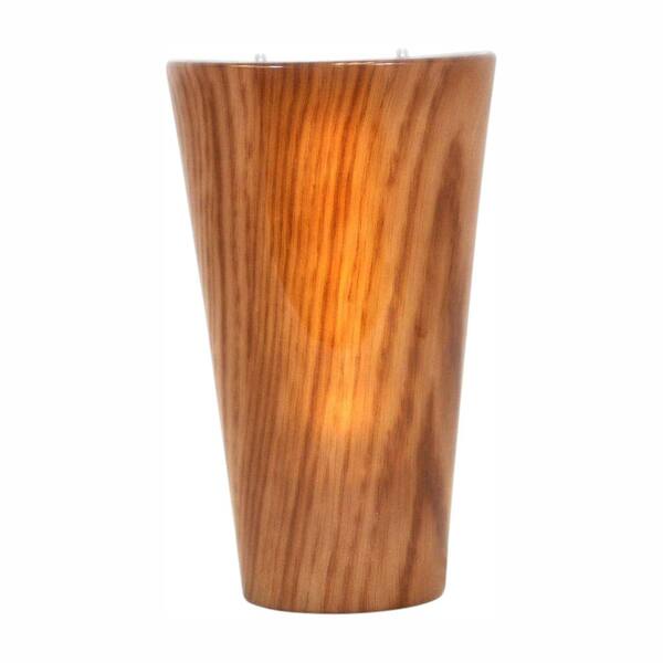 It's Exciting Lighting Vivid Series Cherrywood Style Indoor/Outdoor Battery Operated 5-LED Wall Lantern Sconce