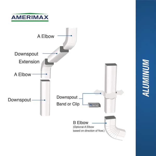 Amerimax Home Products - 3 in. x 4 in. x 15 in. White Aluminum Downspout Extension