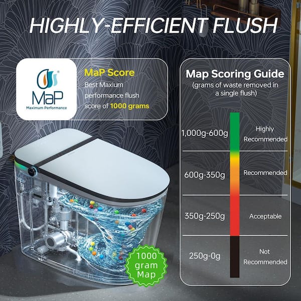 WOODBRIDGE Elongated ADA Bidet Smart Toilet 1.1 GPF in White with