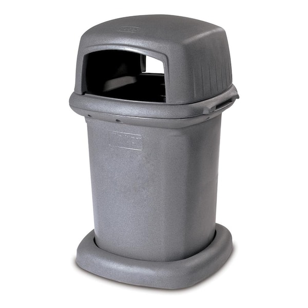 Toter 45 Gal. Grey Open Side Dome Top Trash Can