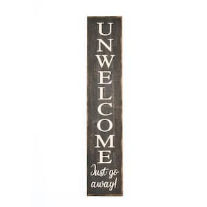 39 in. Halloween Unwelcome in Porch Sign, Gray