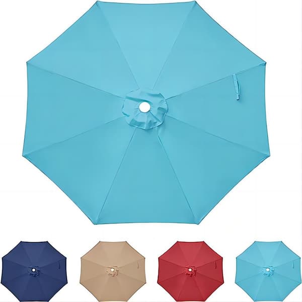 Flynama 9 ft. Outdoor Table Market Yard Umbrella Replacement Top Cover Patio Umbrella in Turquoise