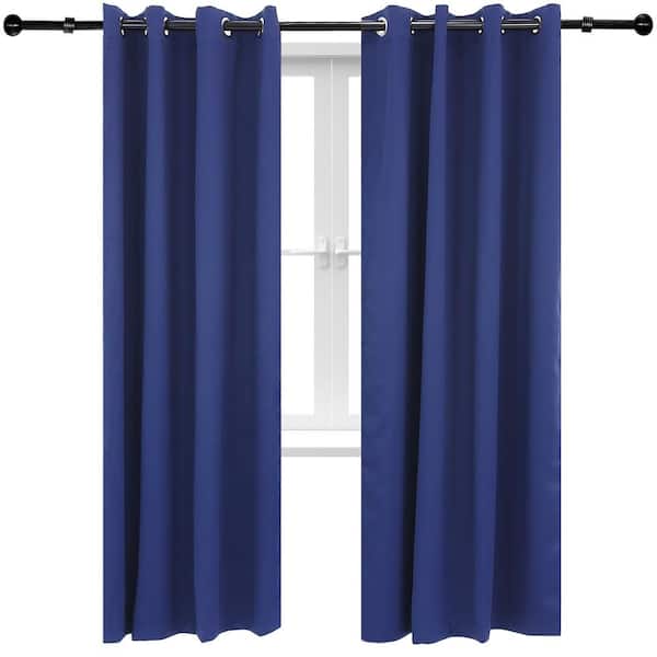 Sunnydaze 2 Indoor/Outdoor Blackout Curtain Panels with Grommet Top - 52 x 84 in (1.32 x 2.13 m) - Blue