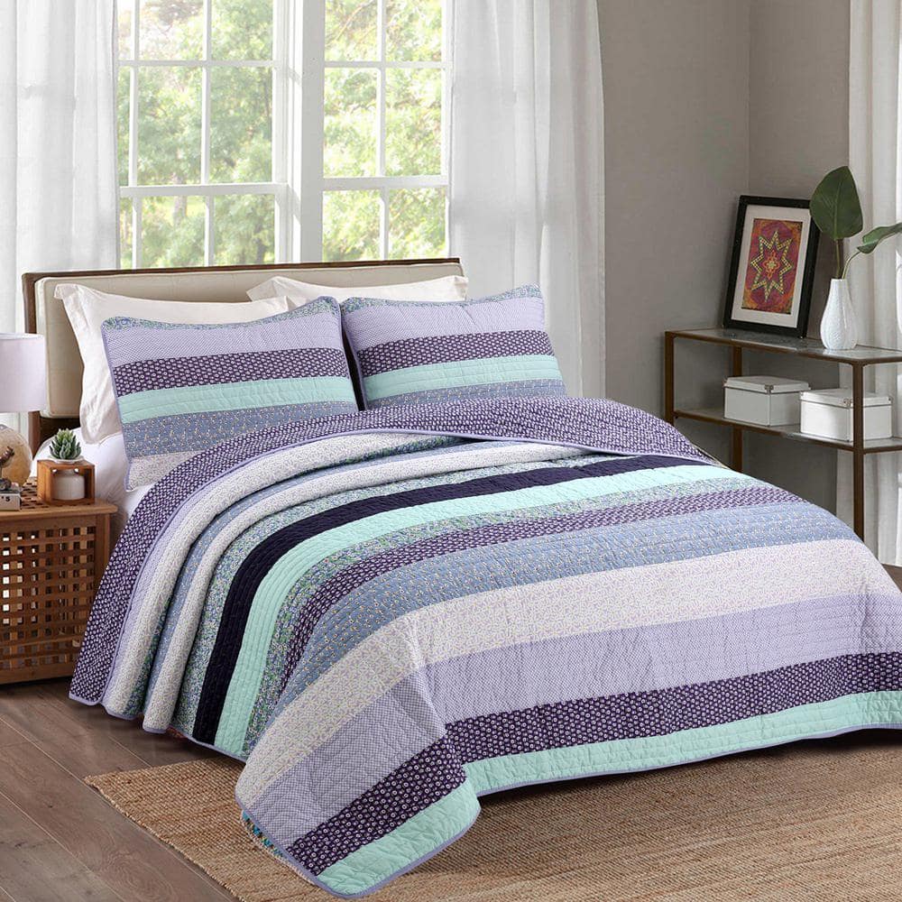 Purple quilts deals queen size