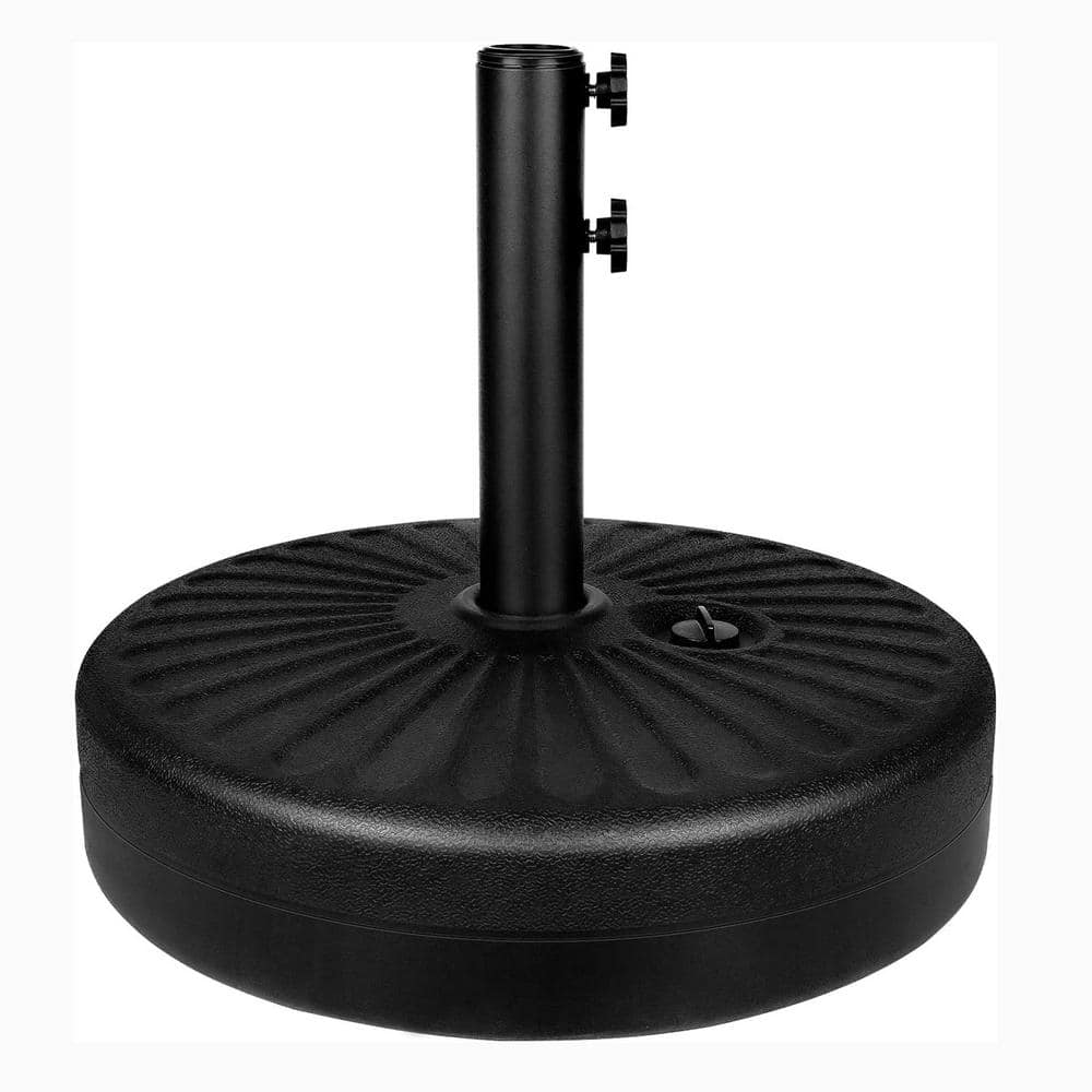 Heavy-Duty Market Patio Umbrella Base in Black with Steel Holder FF ...