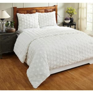 Athenia Comforter 2-Piece Blue Twin 100% Cotton Tufted popular Chenille Polka Dot Design