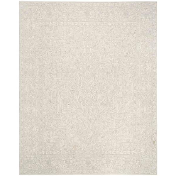 Grace Ivory Light Grey 8 ft. x 10 ft. Distressed Traditional Area Rug