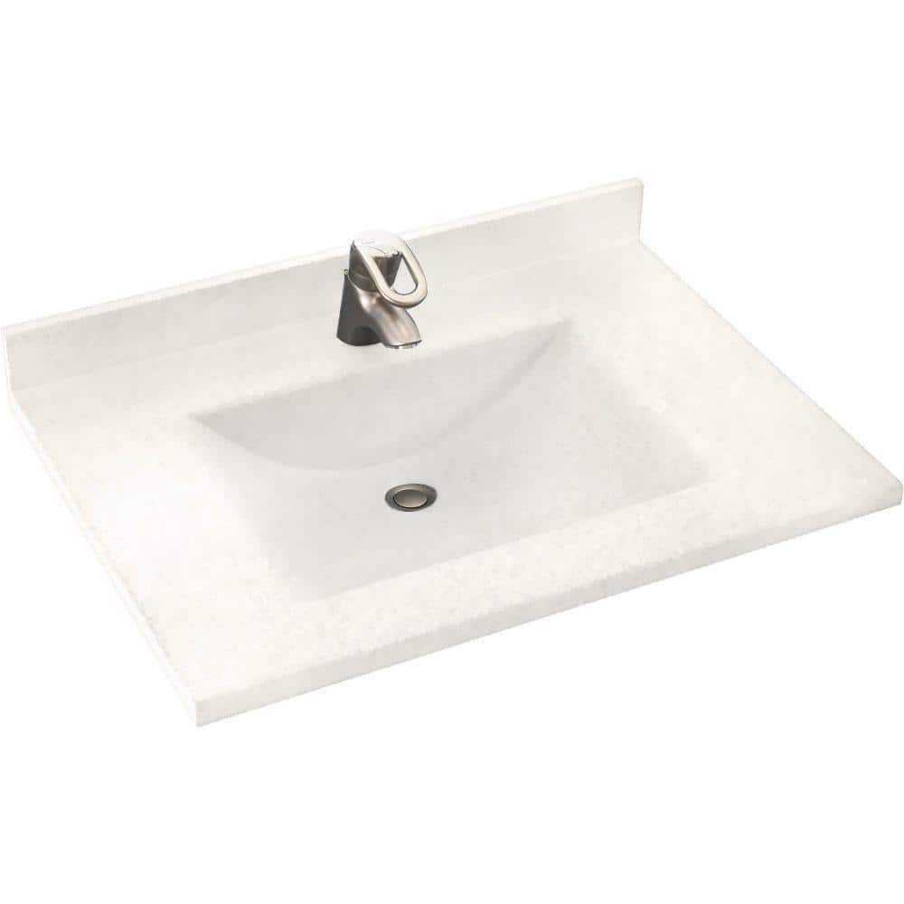 Freedomline 37 in. W x 22 in. D Solid Surface Pocket Vanity Top Kit with Si