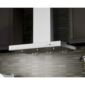 42 in. 400 CFM Convertible Vent Wall Mount Range Hood with Crown Molding in Stainless Steel