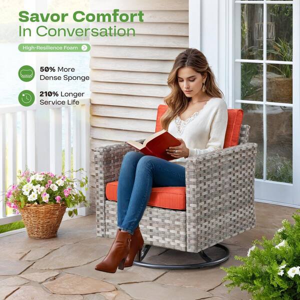 XIZZI Lullaby 10-Pieces Wicker Outdoor Patio 54 in. Rectangular