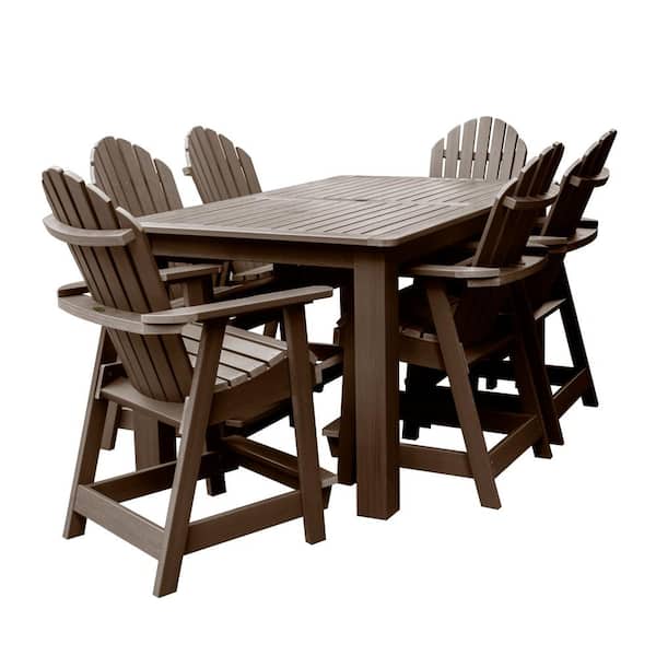 Highwood Muskoka 7-Pieces Counter Bistro Recycled Plastic Outdoor Dining Set