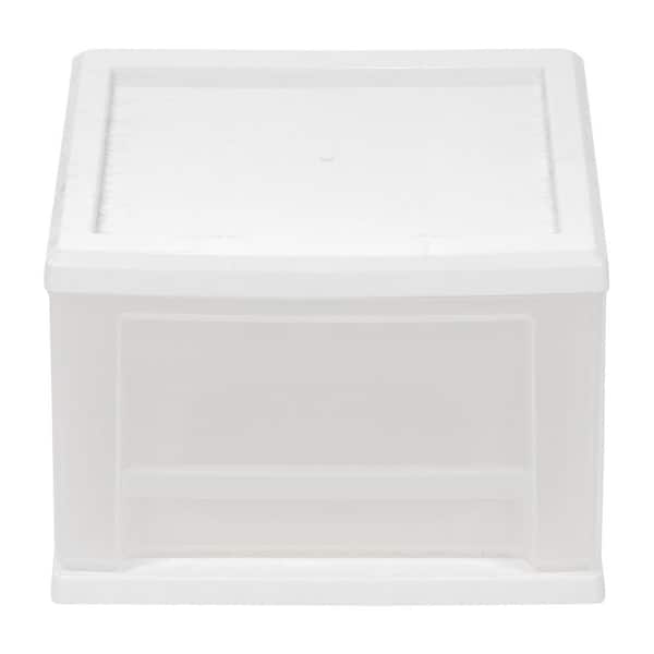 IRIS 6.5 Qt. Stackable Drawer Storage Bin with a Built in Handle in Gray  500162 - The Home Depot
