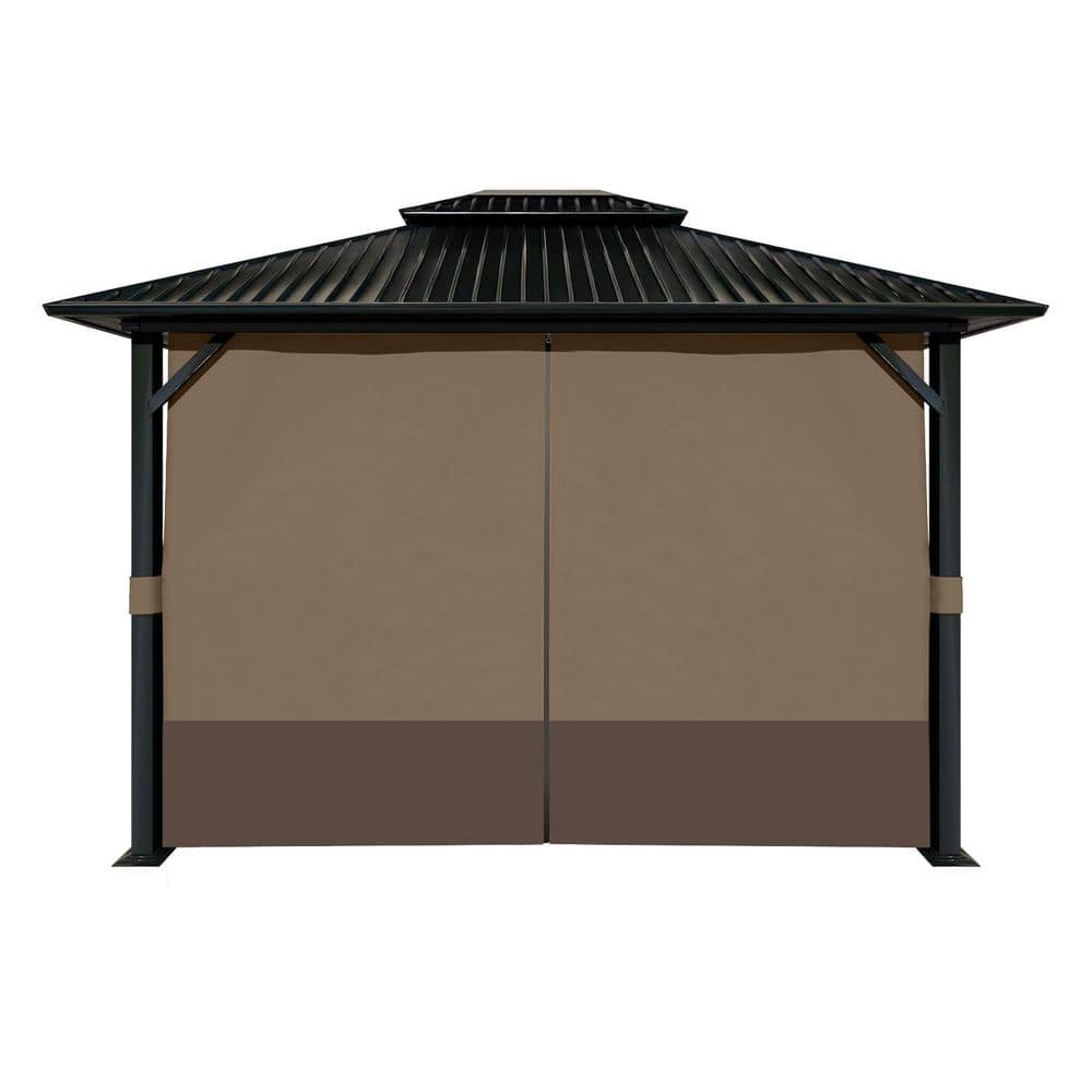 10 ft. x 10 ft. Gazebo Universal Replacement 4-Panel Privacy Curtain Sidewalls Brown and Coffee price history on PriceWatchPro