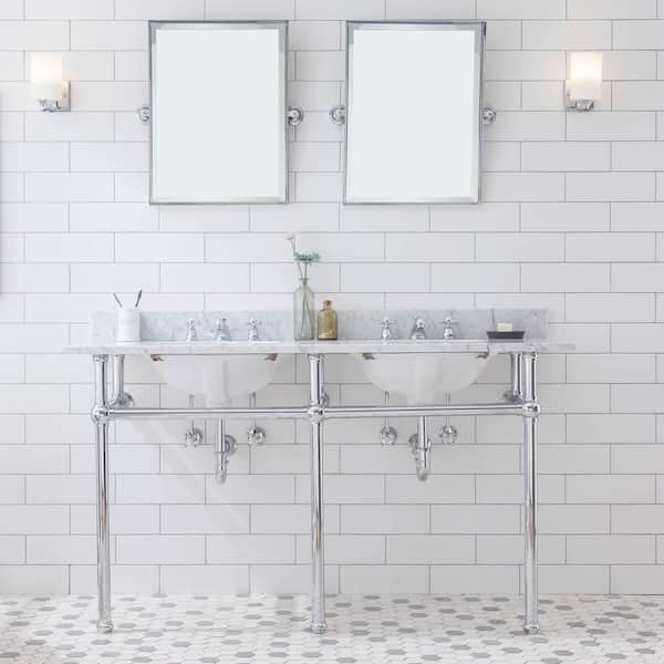 Embassy 60 in. Brass Washstand Legs and Connectors in Chrome
