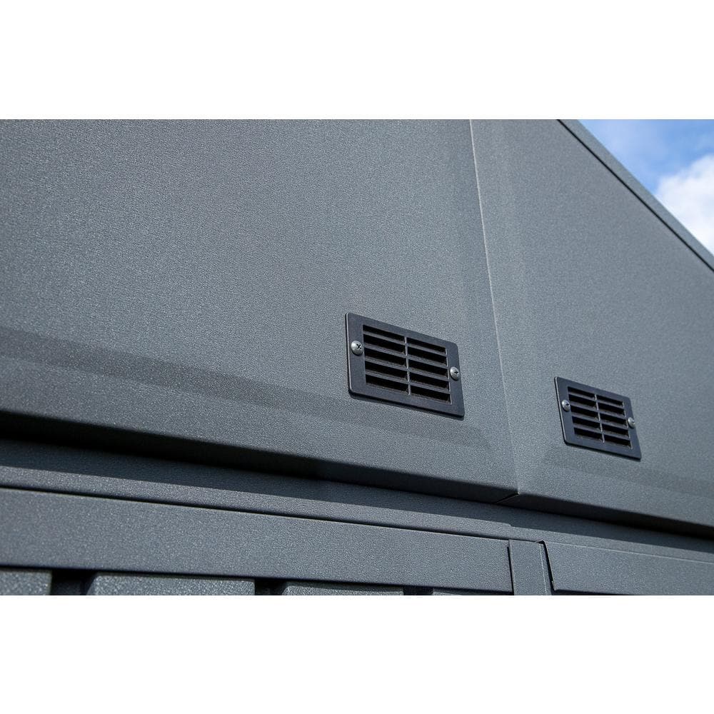 Anthracite 10' x 14' Steel Gable Roof Storage Shed