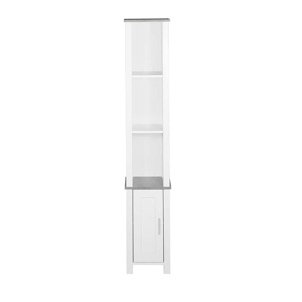 EPOWP 12 in. W x 12 in. D x 68 in. H White Wood Linen Cabinet LX ...