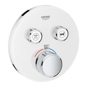 Grohtherm Smart Control Dual Function Thermostatic Trim with Control Module in Moon White