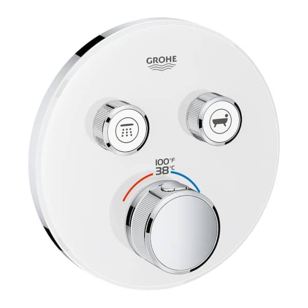 GROHE Grohtherm Smart Control Dual Function Thermostatic Trim with Control Module in Moon White