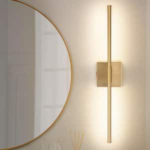 Allison 23.6 in. 1-Light Brushed Gold Linear Dimmable LED Wall Sconce