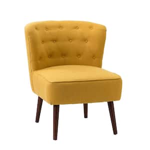 Storace Traditional Yellow Wingback Side Chair with Button Tufted