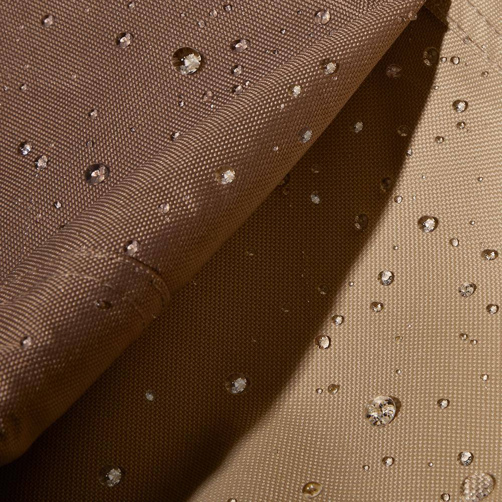 Classic Beige and Brown Waterproof Gas Grill Cover with Buckle Closure