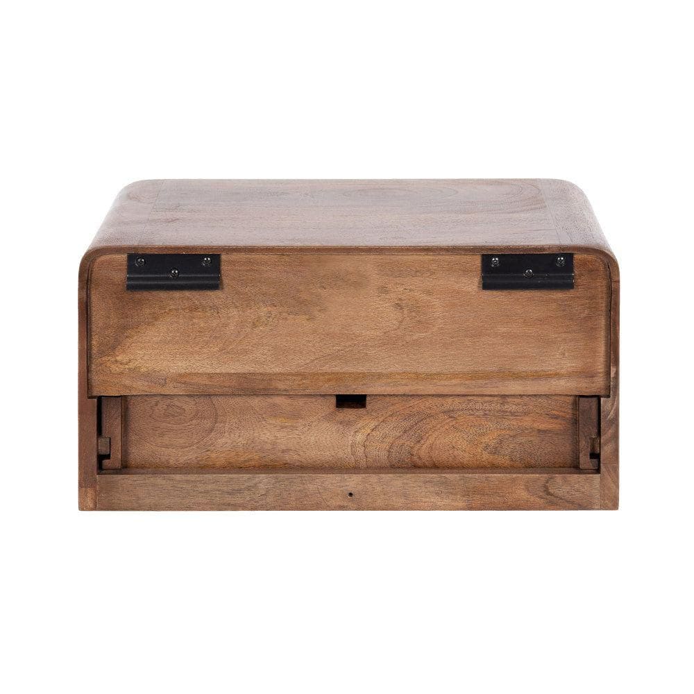 Kato 18 in. W. Walnut Brown Rectangle Contemporary Wood Floating Side Table - thumbnail 2