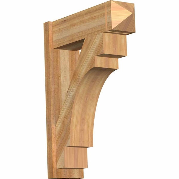 Ekena Millwork 8 in. x 34 in. x 26 in. Western Red Cedar Merced Arts and Crafts Rough Sawn Outlooker