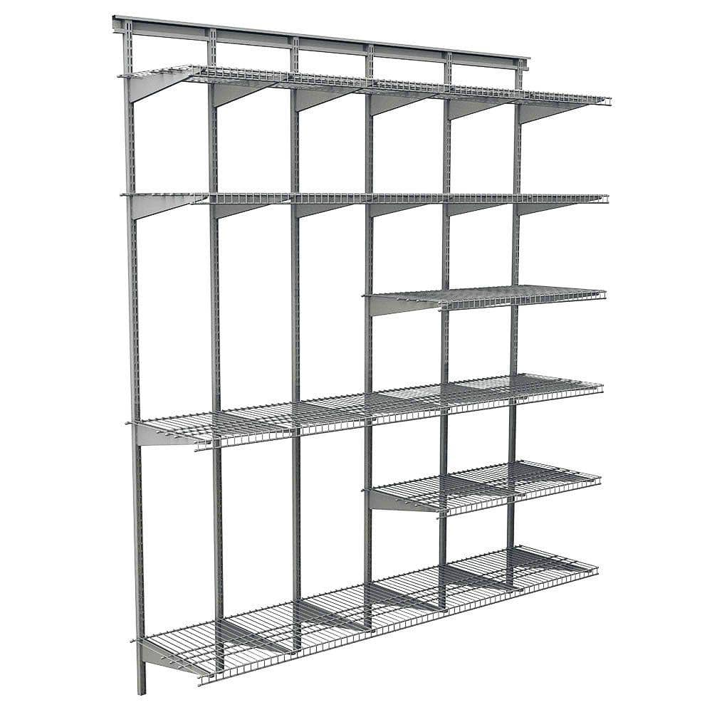 https://images.thdstatic.com/productImages/6fe5b653-5ee7-4a7f-9e37-2fb8cb2a65ba/svn/satin-chrome-closetmaid-garage-wall-shelving-19600-64_1000.jpg