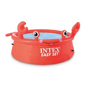 6 ft. x 20 in. Round Happy Crab Easy Set Inflatable Ring Kiddie Pool