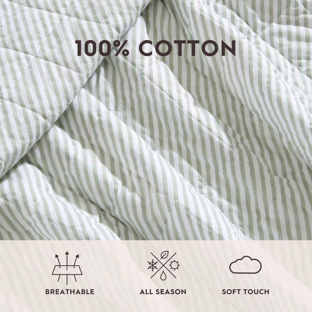 Twin White Cotton Reversible Quilt Set with Frills