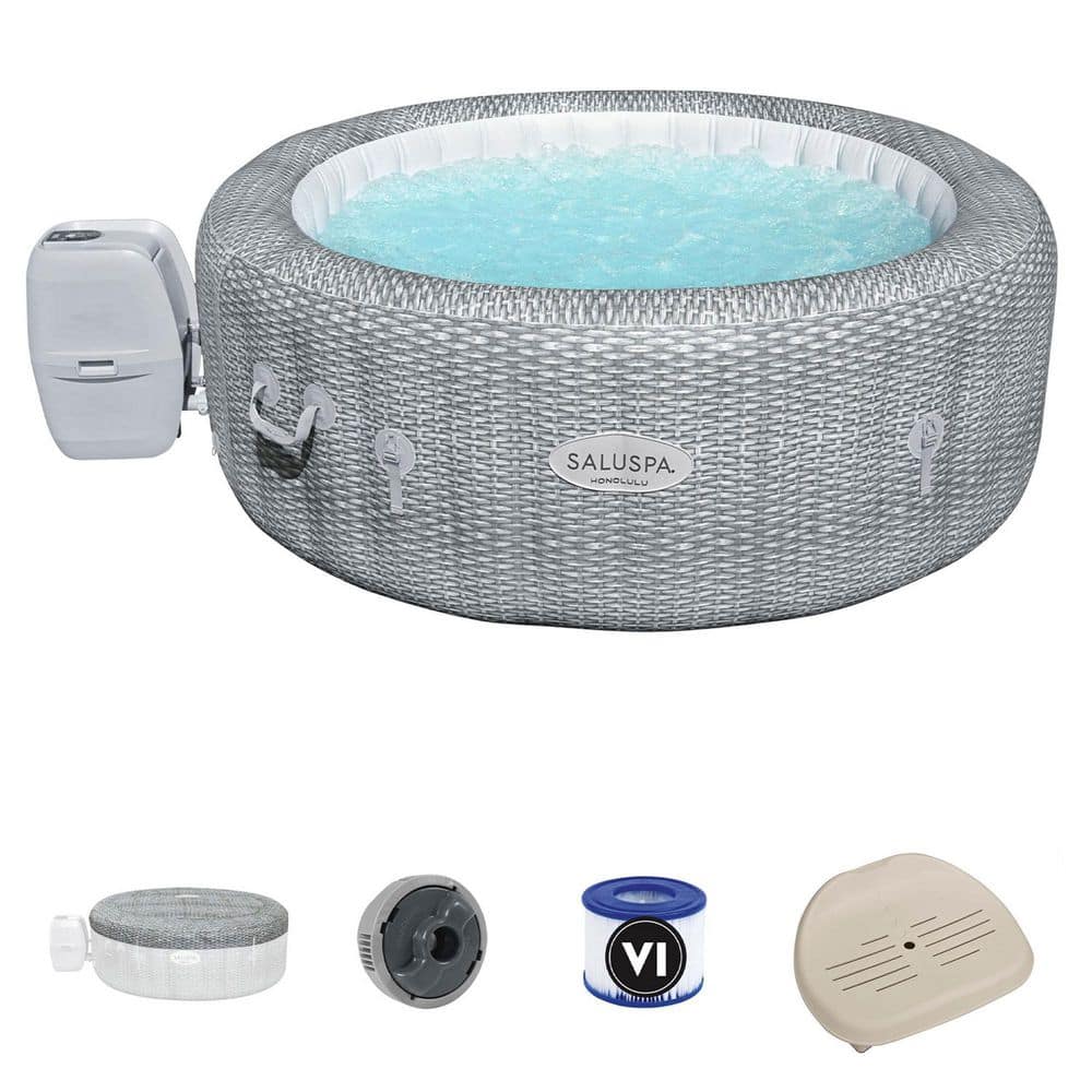 Bestway SaluSpa AirJet Inflatable 6-Person Hot Tub and PureSpa Removable Spa Seat -  60020EBW+28502E
