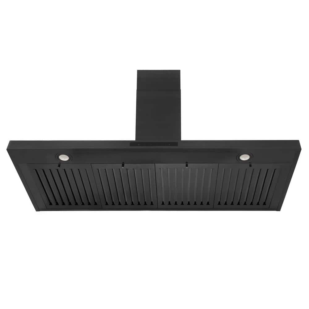 42-Inch Black Stainless Steel Convertible Wall Mounted Range Hood