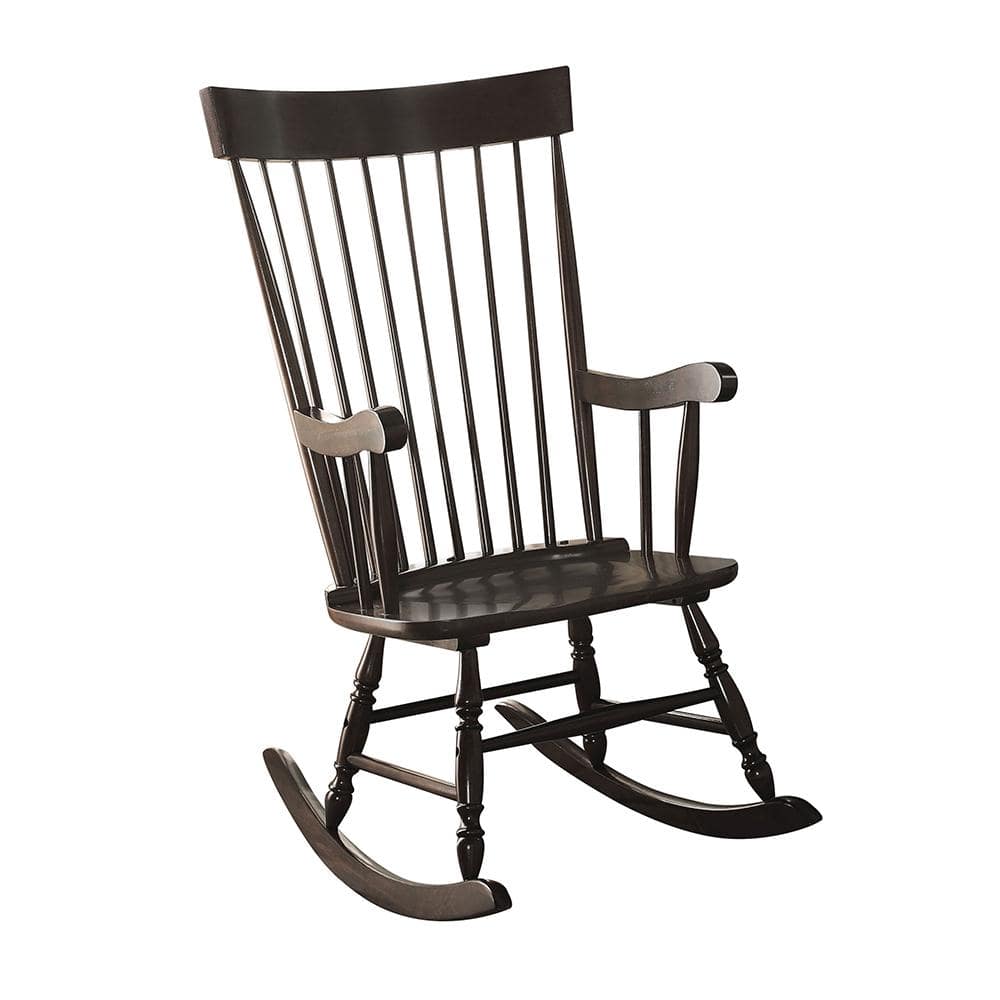Arlo 45" Black Wooden Rocking Chair with Arms
