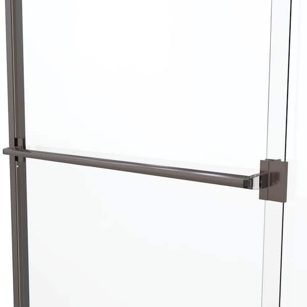 Classic 47 in. x 70 in. Semi-Frameless Sliding Shower Door in Oil Rubbed Bronze with Clear Glass