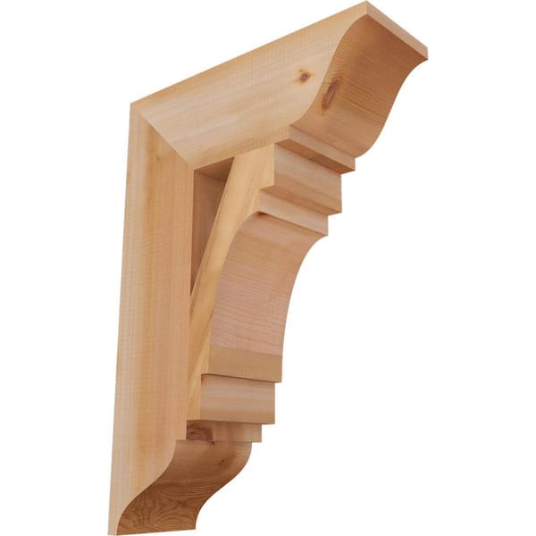Ekena Millwork 5.5 in. x 26 in. x 18 in. Western Red Cedar Merced Traditional Smooth Bracket
